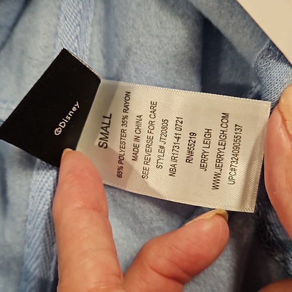 Disney Lilo & Stitch blue long sleeve hoodie STITCH Small NWT - Picture 5 of 7